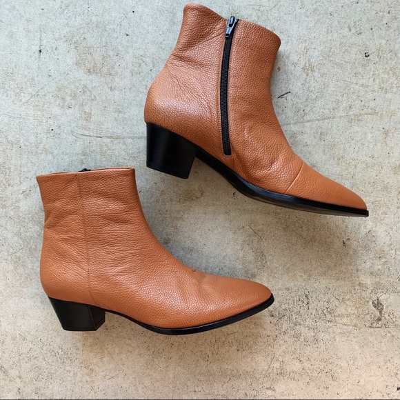 Charlotte Stone Ankle Bootie Cognac Leather 9 - Picture 8 of 11